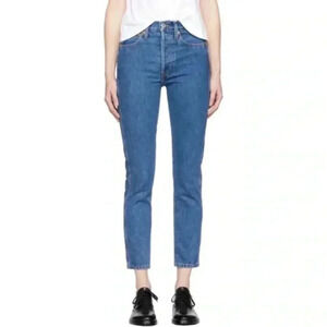 Re/Done Original Made in USA Double Needle Crop Jeans